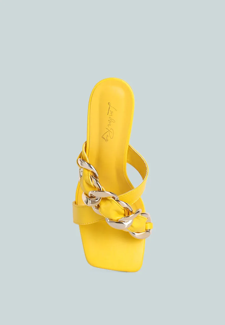 wandy clear heel chain detail sandals