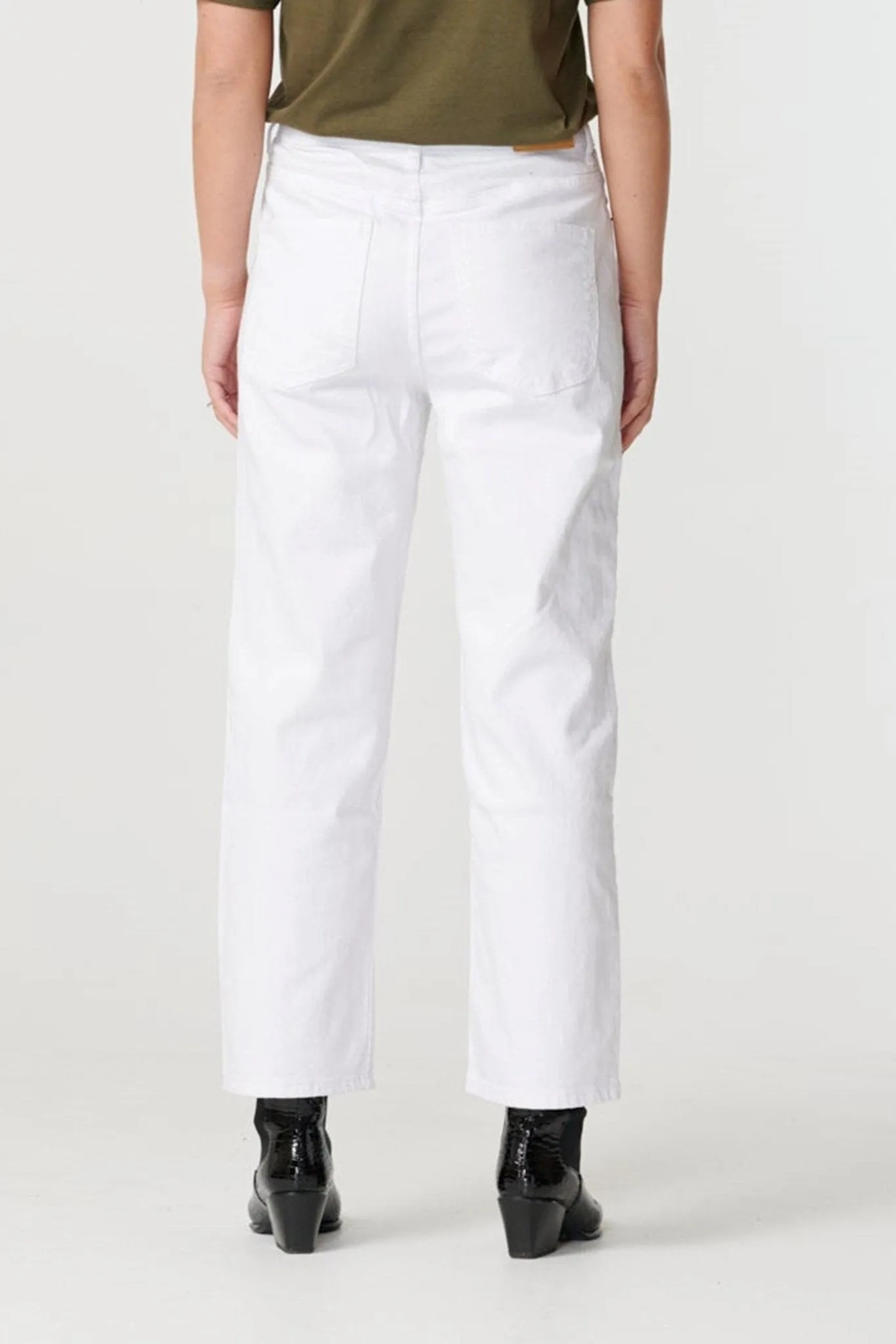 Wide high-waist jeans - White