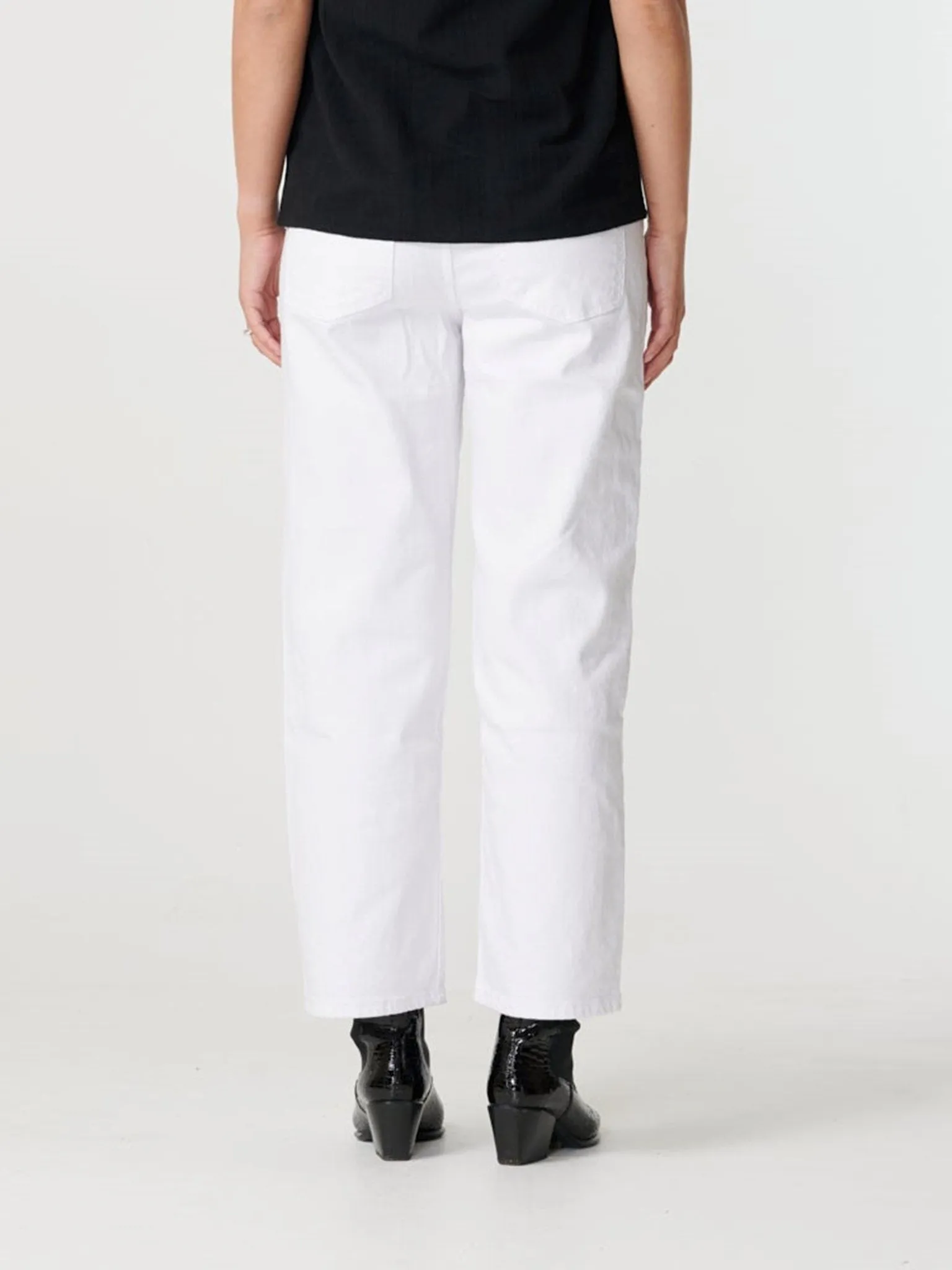 Wide high-waist jeans - White