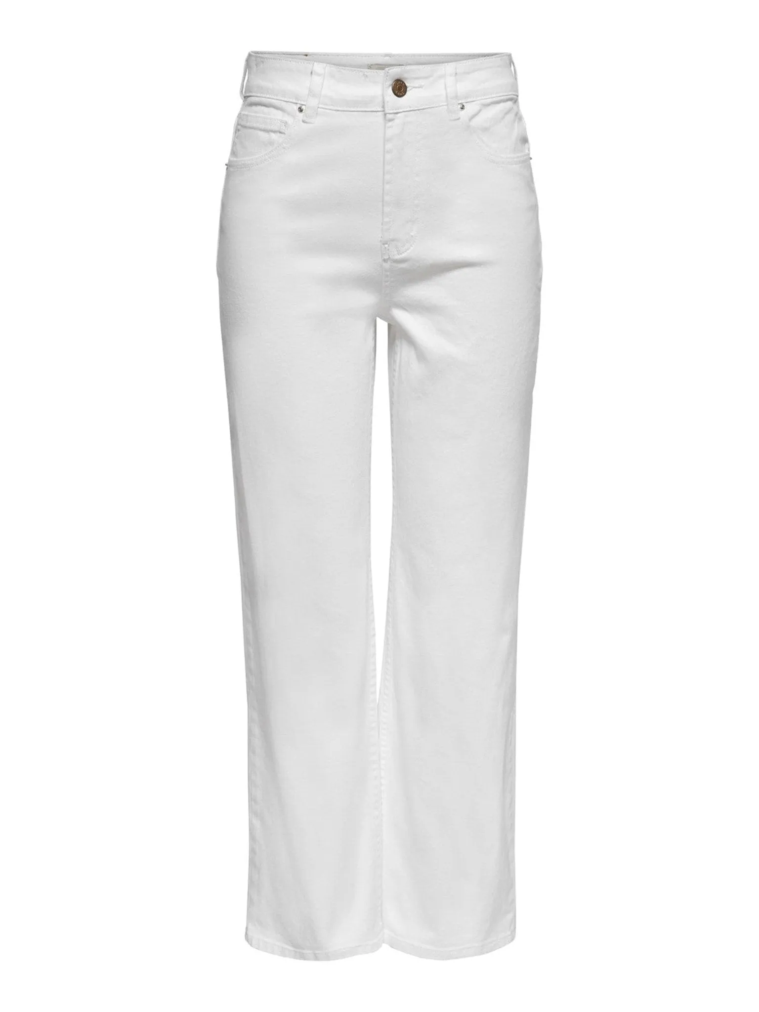 Wide high-waist jeans - White