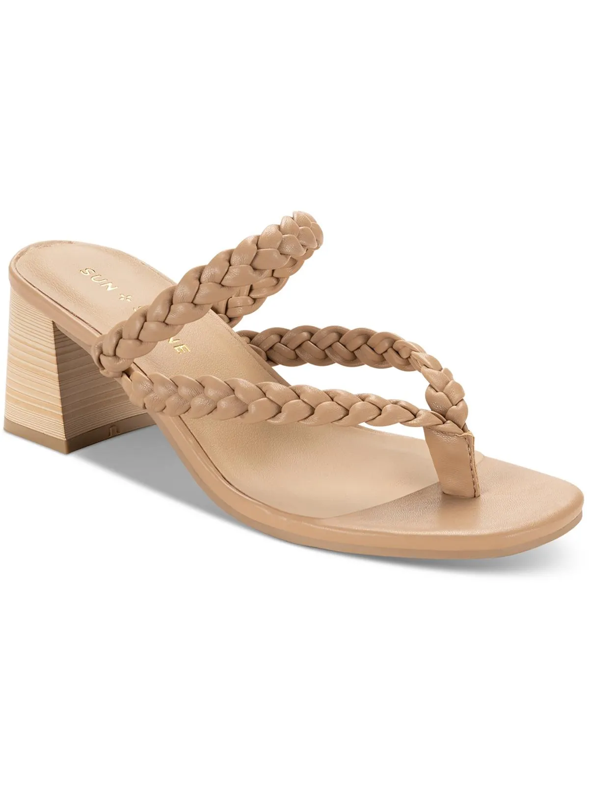 Winnie Womens Braided Slip On Slide Sandals
