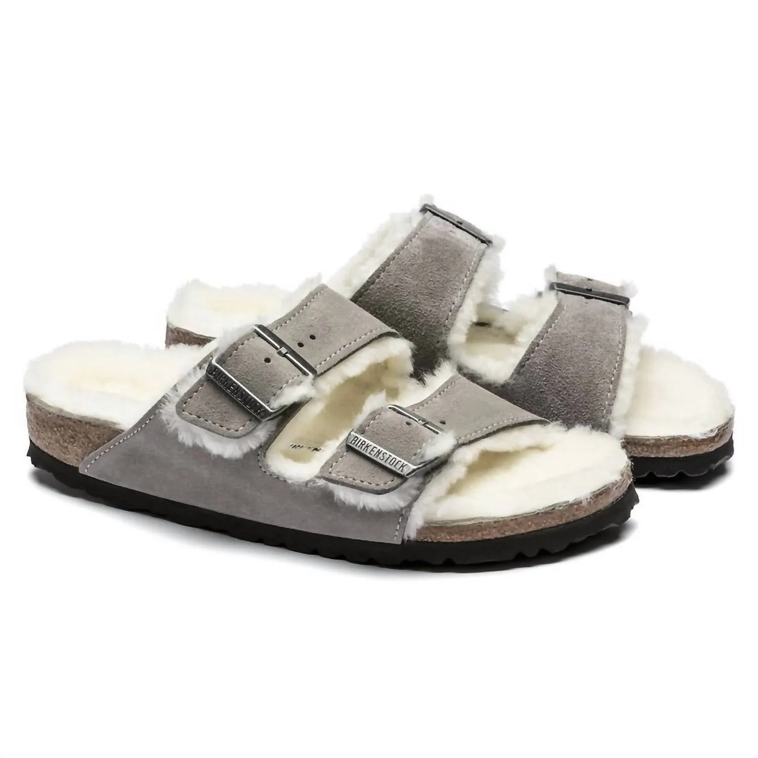 Women's Arizona Shearling Sandal In Stone Coin