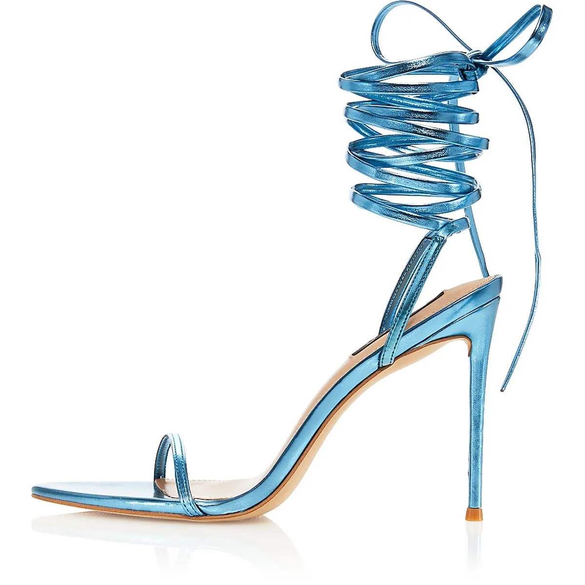 Womens Faux Leather Ankle Tie Slingback Sandals