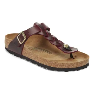 Women's Gizeh Braided Oiled Leather Sandals In Zinfandel