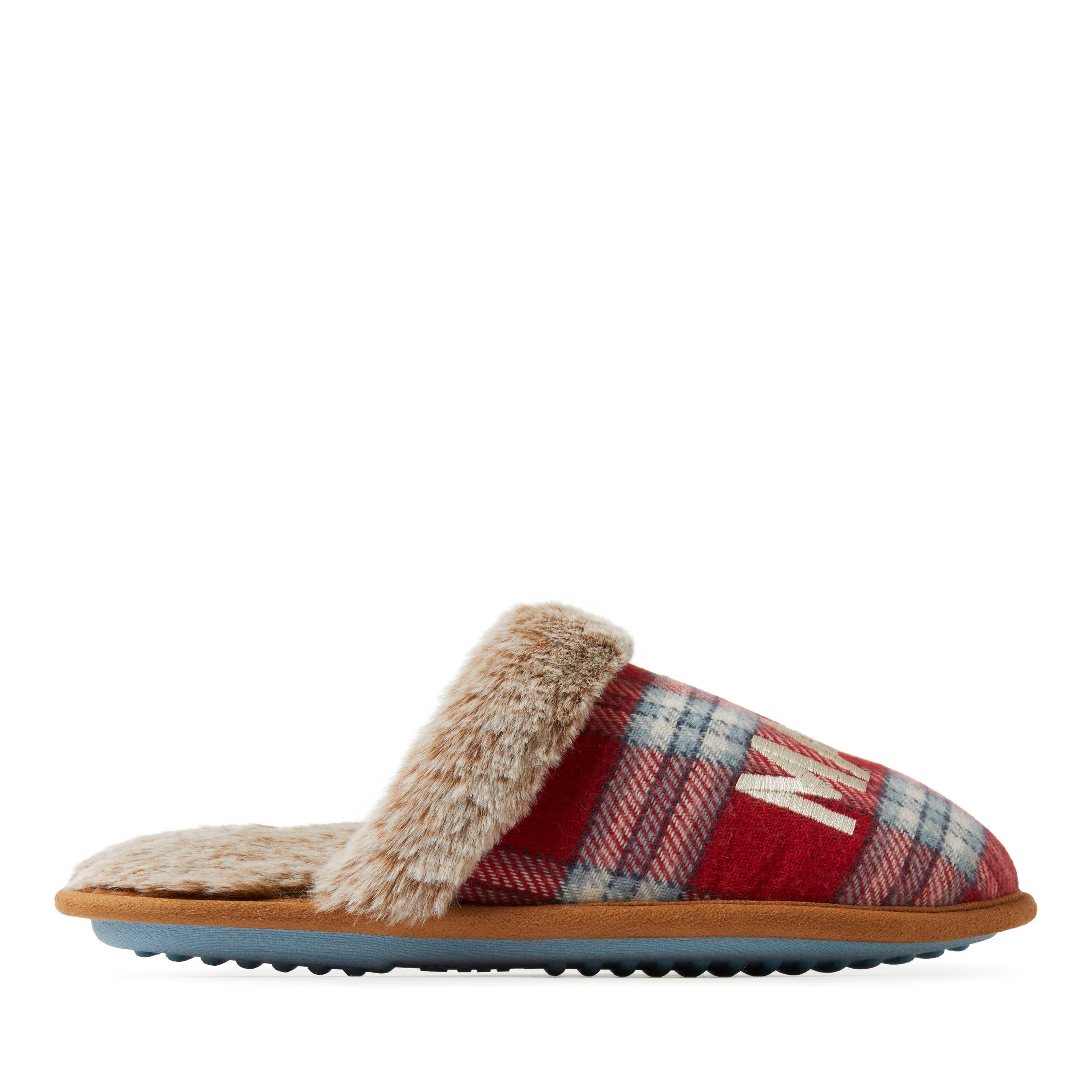 Women's Mama Bear Red Plaid Scuff Slippers