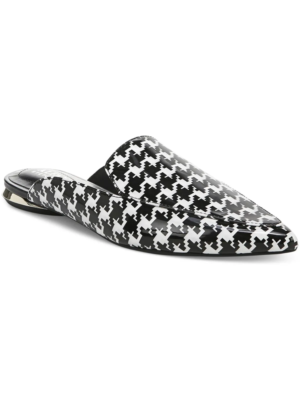 Womens Slip-on Houndstooth Mules