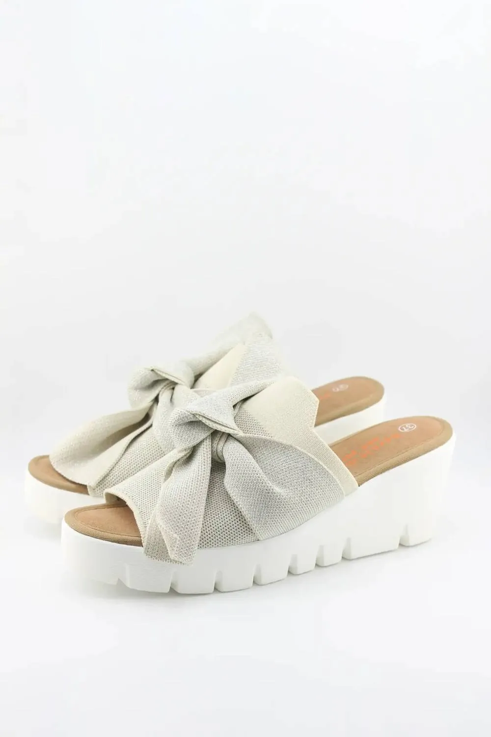 Women's Venti Freesia Wedge Sandal In Nude Silver
