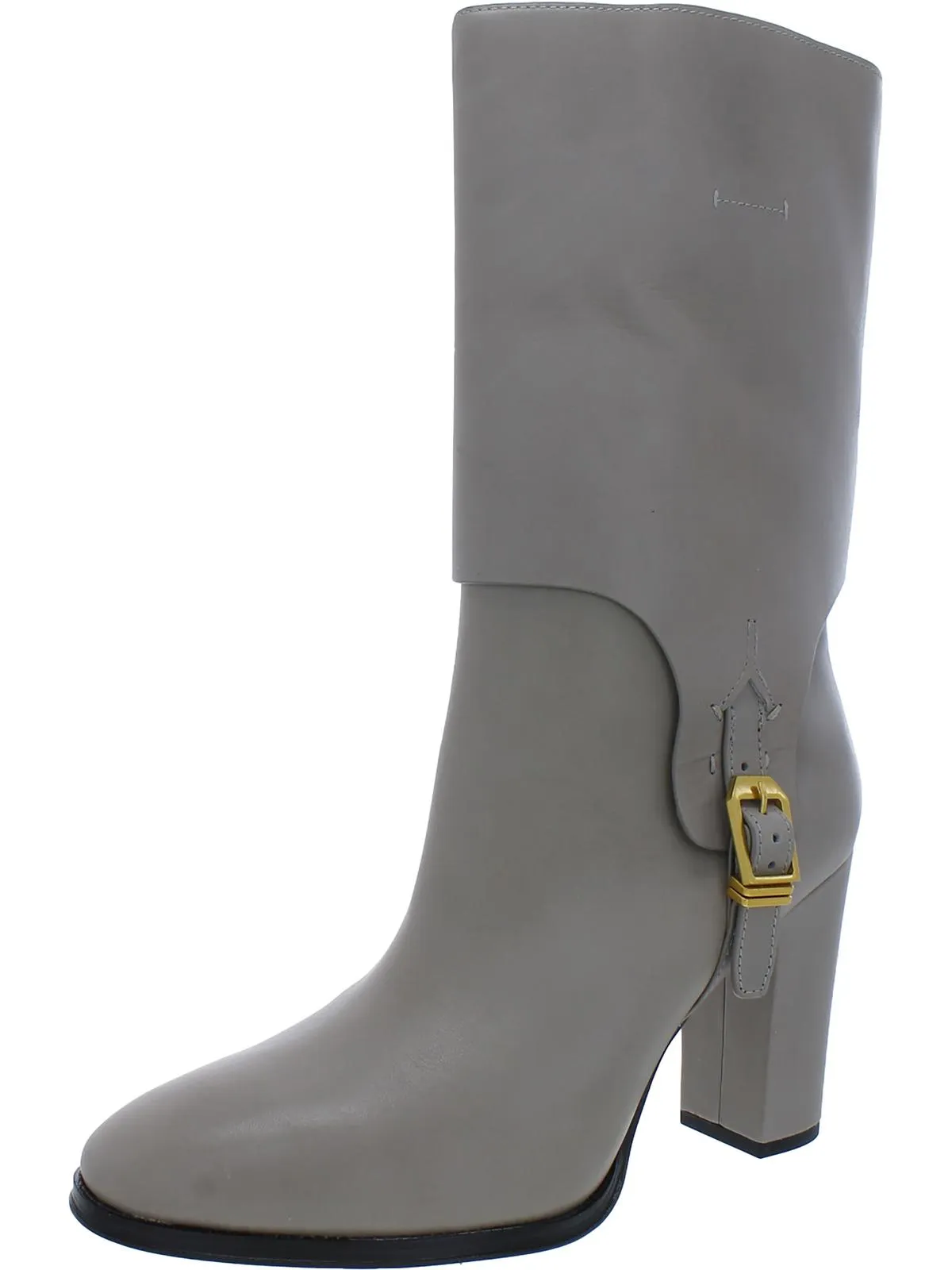 Wyatt Womens Leather Pull On Mid-Calf Boots