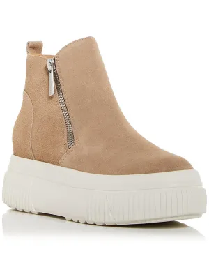 WYONA WP Womens Leather Double Zipper Ankle Boots