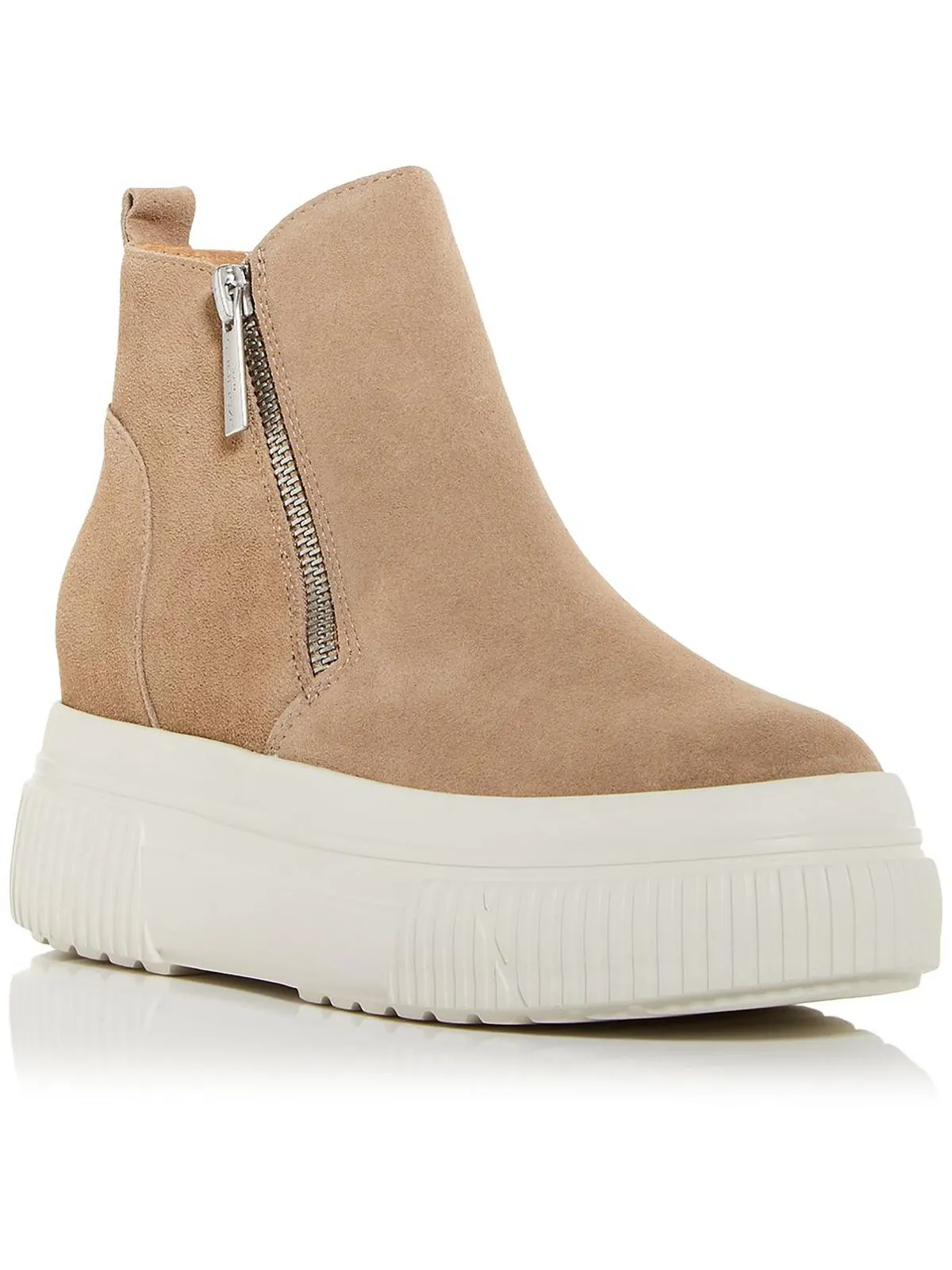 WYONA WP Womens Leather Double Zipper Ankle Boots