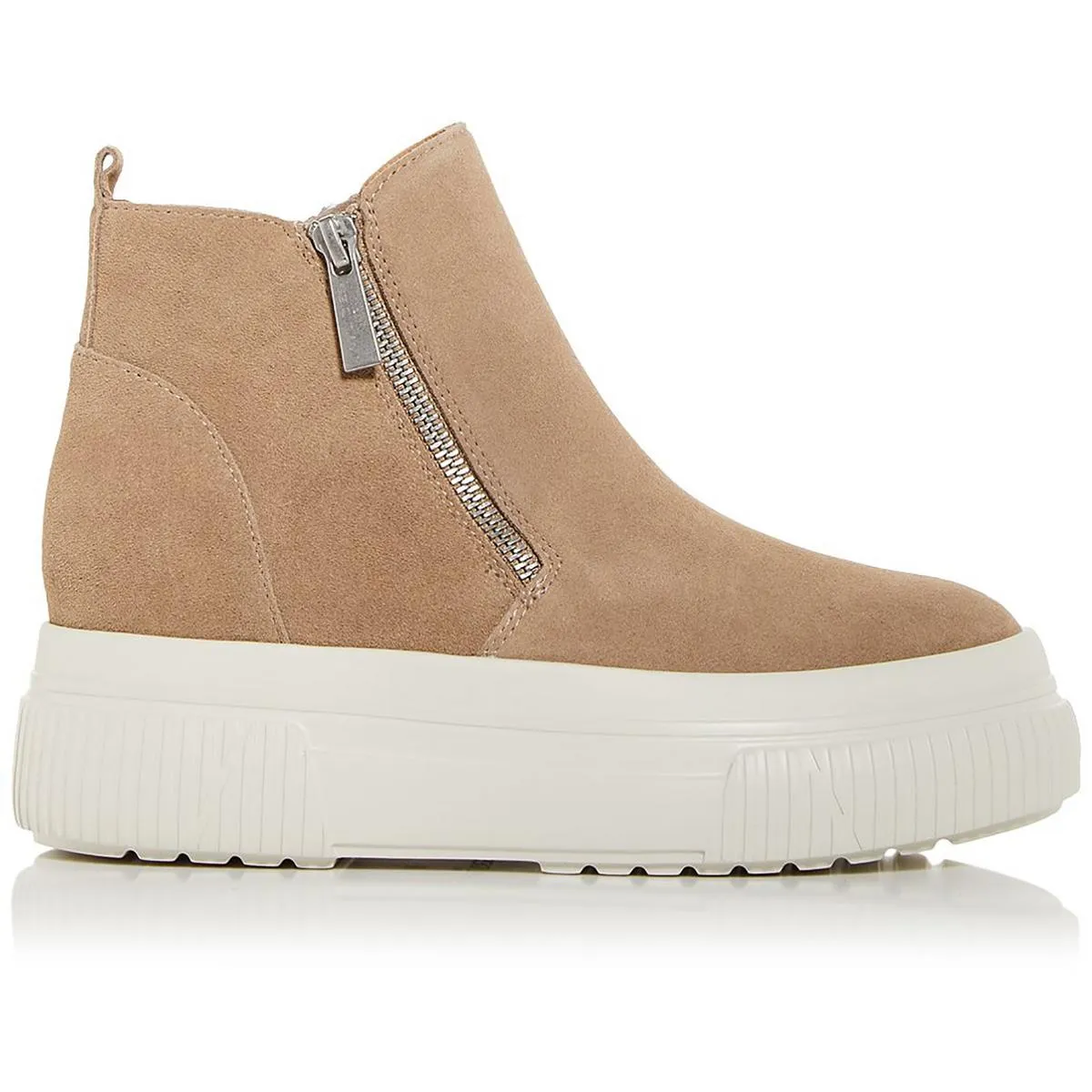 WYONA WP Womens Leather Double Zipper Ankle Boots