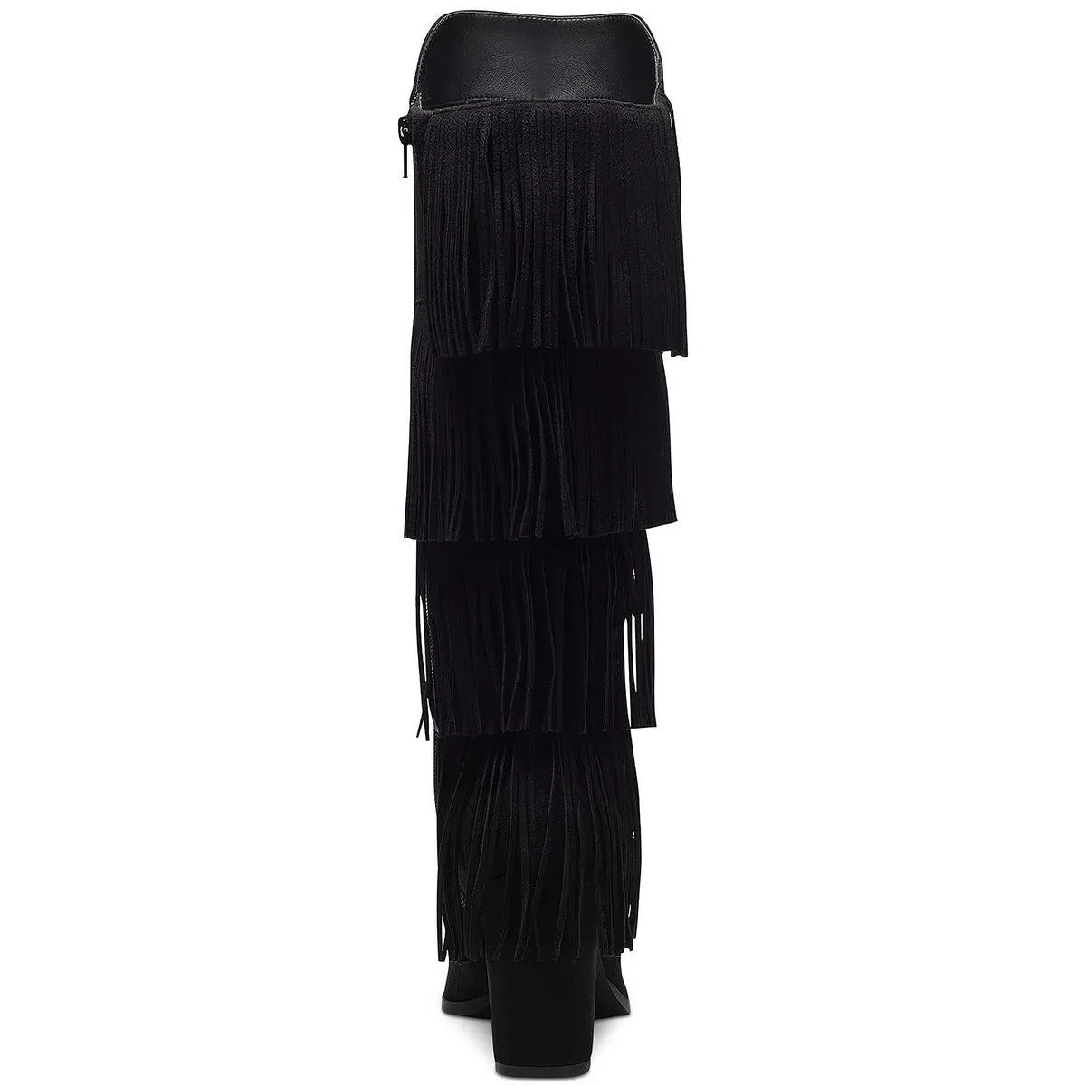 Yomesa Womens Fringe Pointed toe Knee-High Boots