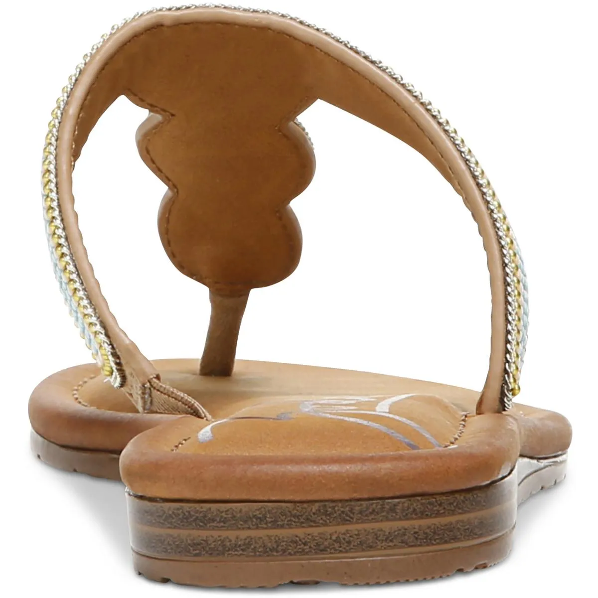 Yves Womens Faux Leather Flip-Flop T-Strap Sandals