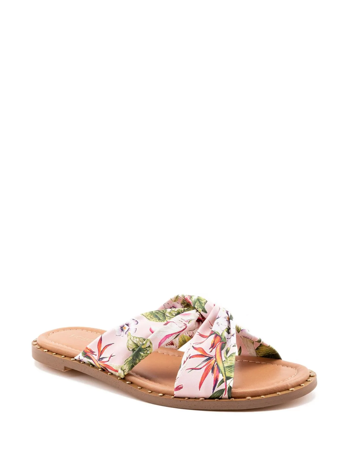 Zexanna Womens Open Toe Studded Slides