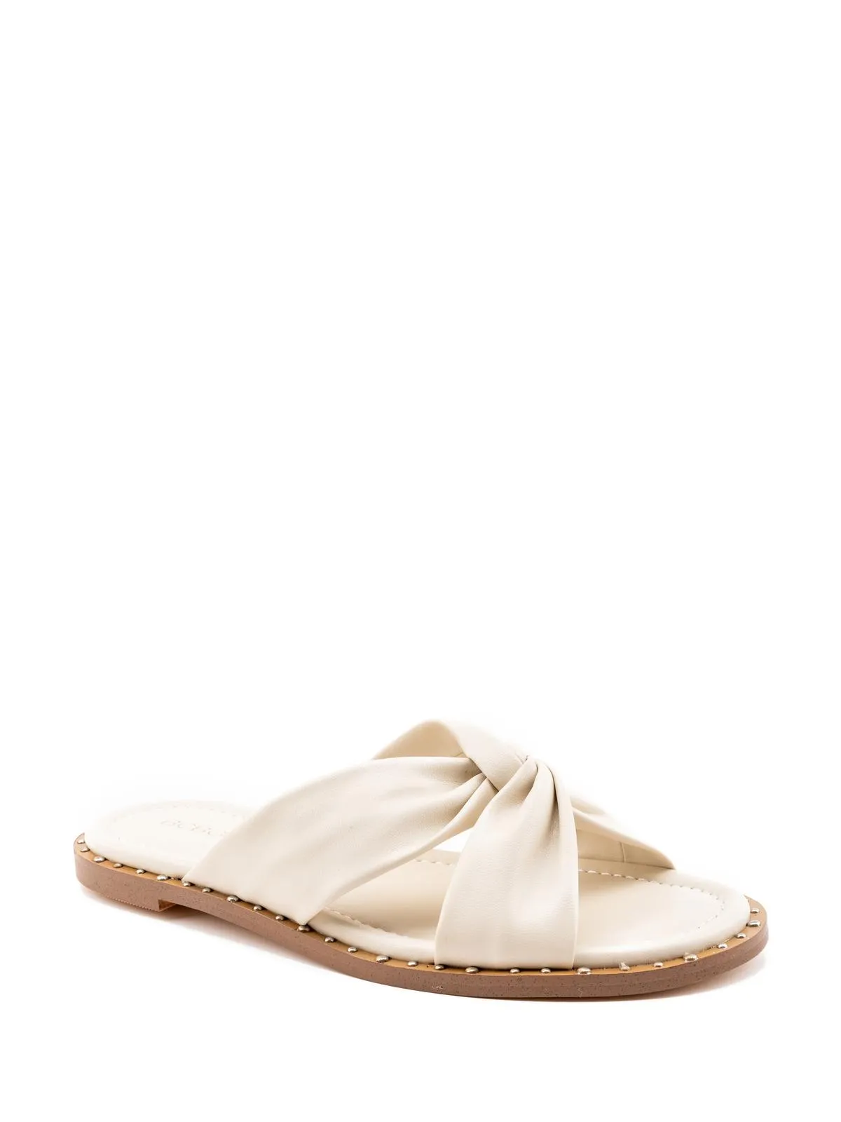 Zexanna Womens Open Toe Studded Slides