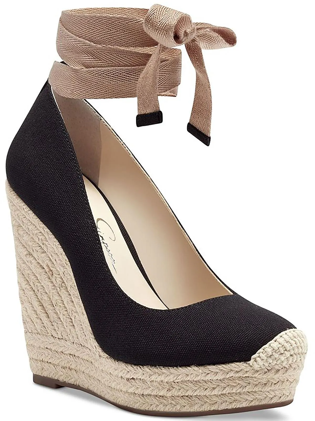 Zexie Womens Canvas Wrap Wedge Heels