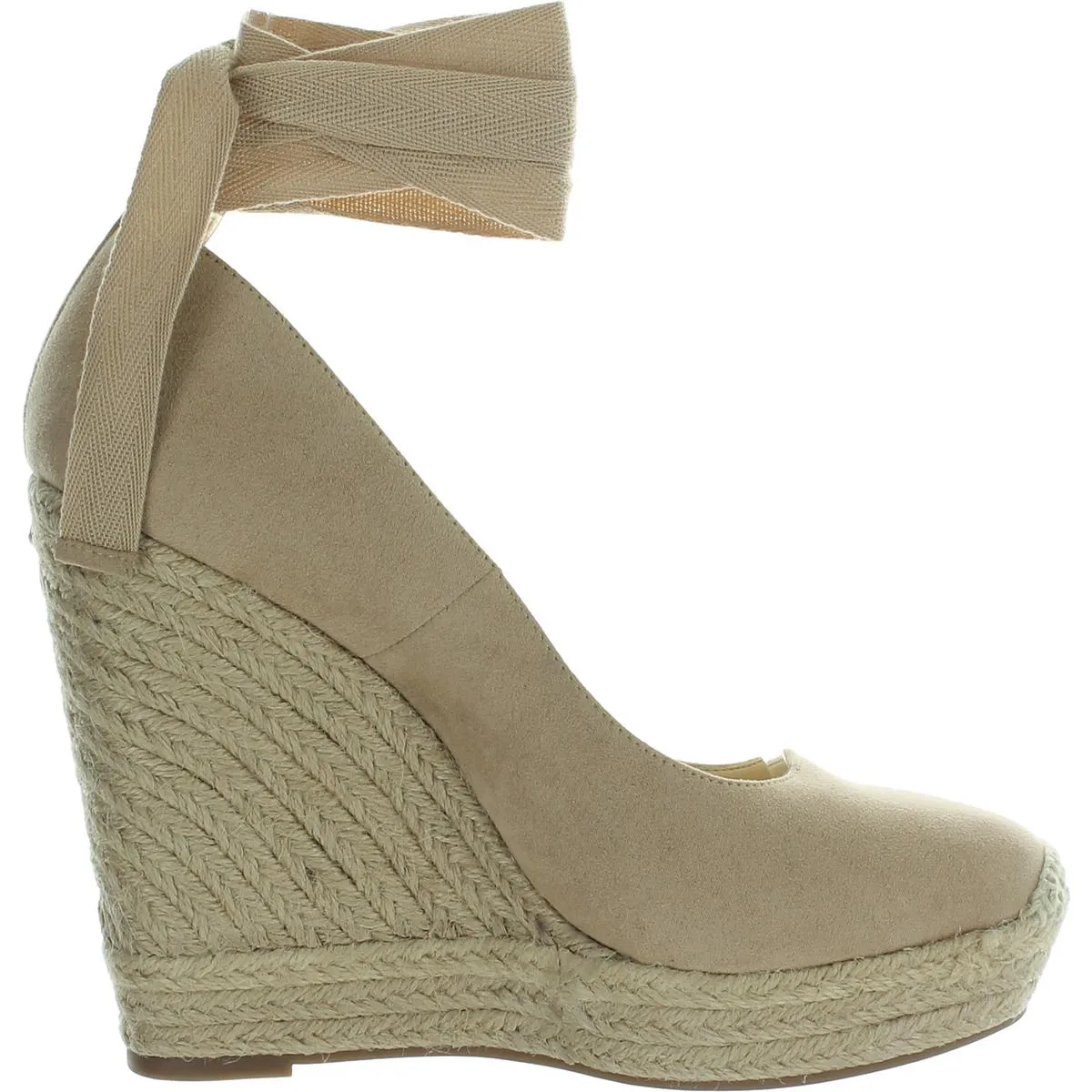 Zexie Womens Canvas Wrap Wedge Heels